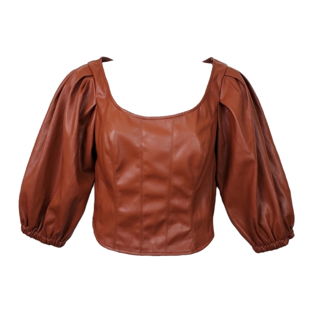 DO + BE — Black Leather Top